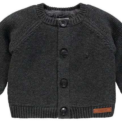 <tc>Noppies</tc> Baby-Strickjacke Dani Teddyfutter Dunkelgrau Melange