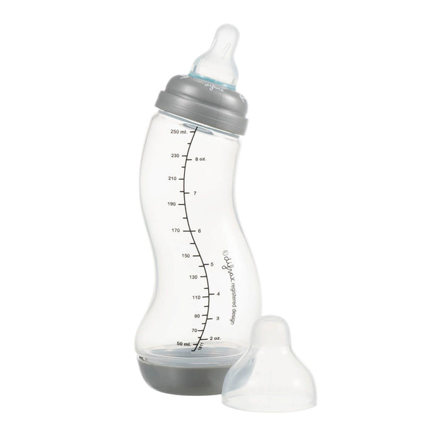 Difrax S-Flasche 123 Transparent / Grau 250 ml