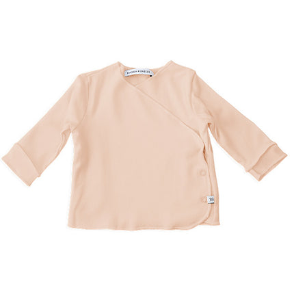 Bamboom Baby-Shirt mit langen Ärmeln, Wickeloptik, 1M, Rosa