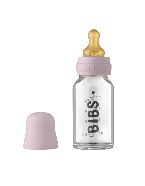 BIBS Babyflasche Glas 110ml Dusky Lilac
