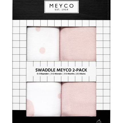 Meyco Puckdecke Dots/Uni Pink 2St