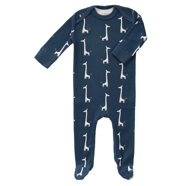 Fresk Baby-Pyjama mit Fuß Giraffe Indigoblau