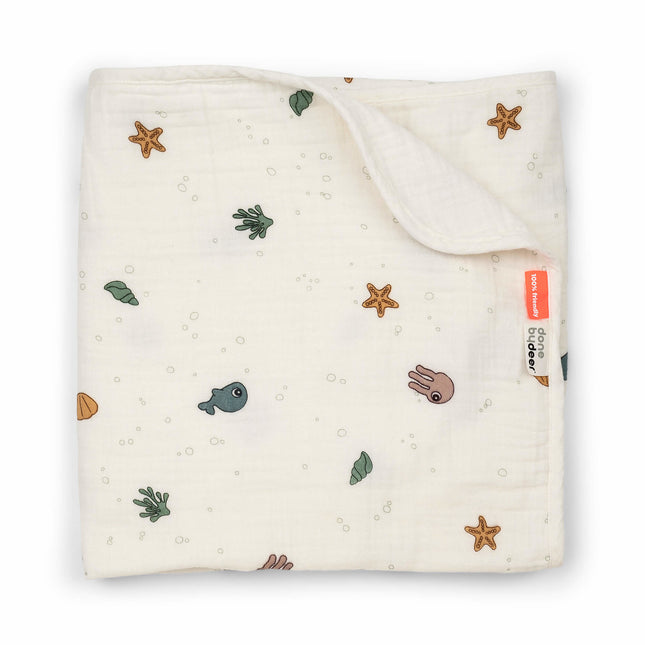 Done by Deer Wickeldecke Baby Sea Friends Beige 100cm