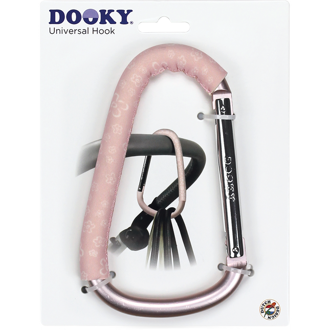 Dooky Taschenhaken für Kinderwagen, Blumenrosa