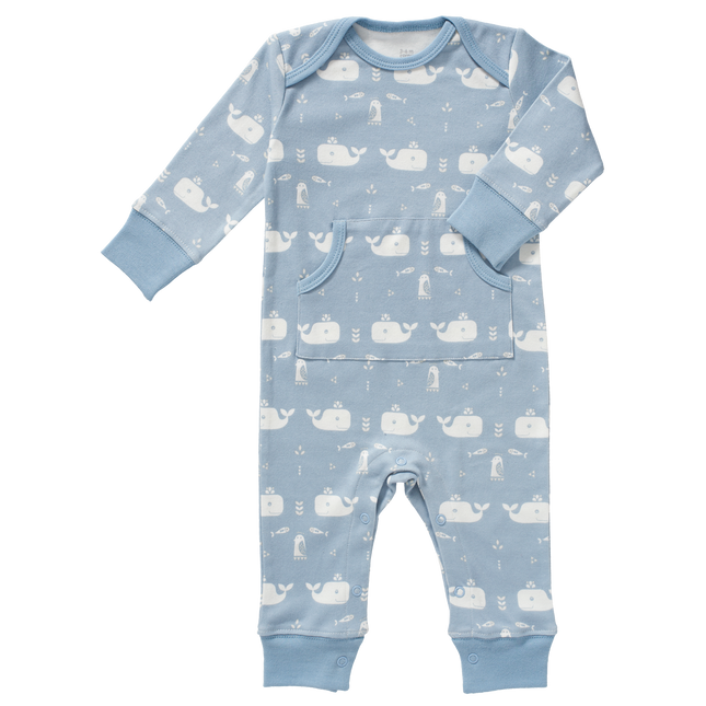 Fresk Baby-Pyjama ohne Fuß, Walblauer Nebel