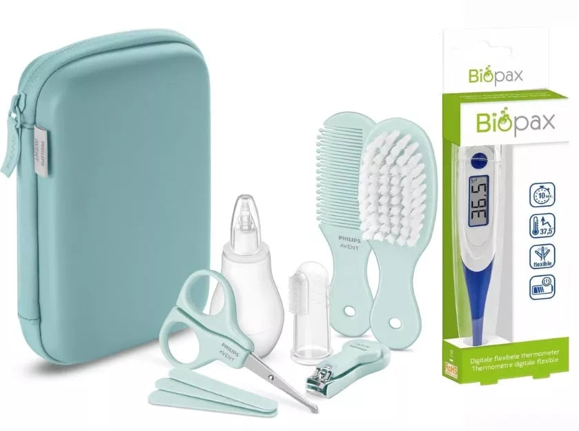 Philips Avent Pflegeset Baby Mint mit Biopax Thermometer