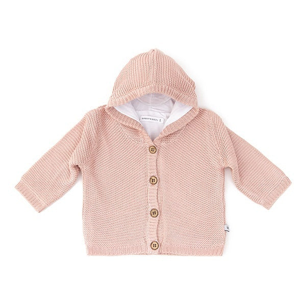 Bamboom Baby-Strickjacke mit Kapuze Rosa