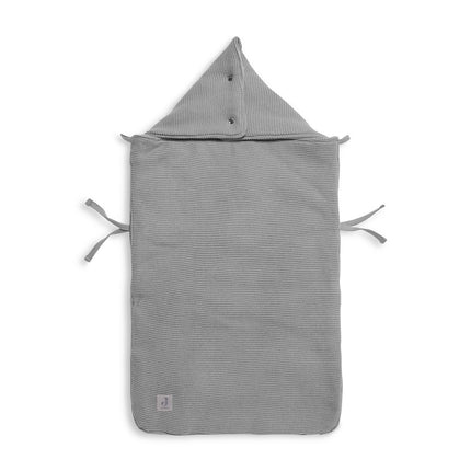 Jollein Fußsack-Autositz Gruppe 0+ 3/5 Punkte Basic Knit Stone Grey