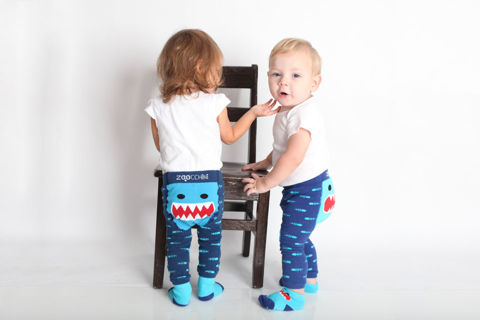 Zoocchini Baby-Legging Sherman The Shark inklusive Socken 6/12 Monate