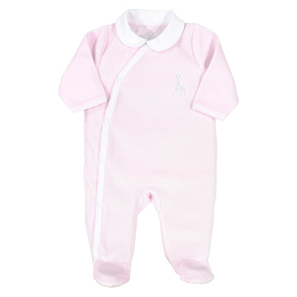 Sophie de Giraf Playsuit mit Kragenöffnung, schräges Veloursrosa