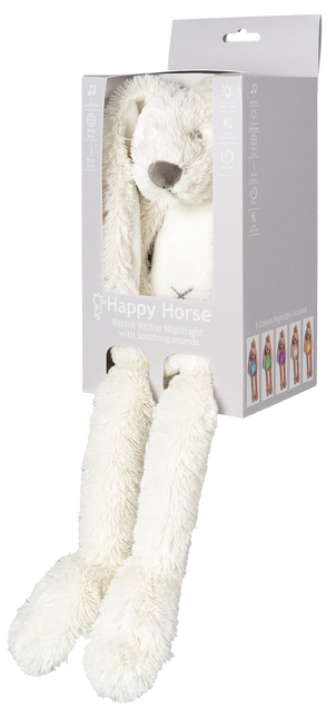 Happy Horse Kuscheliger Elfenbeinhase Richie mit Nachtlicht und Sound 34cm