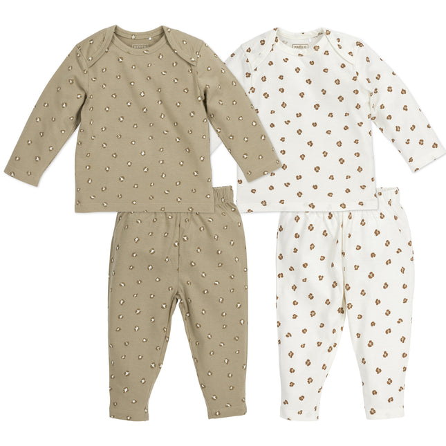 Meyco Baby Pyjama 2St Mini Panther Offwhite/Sand