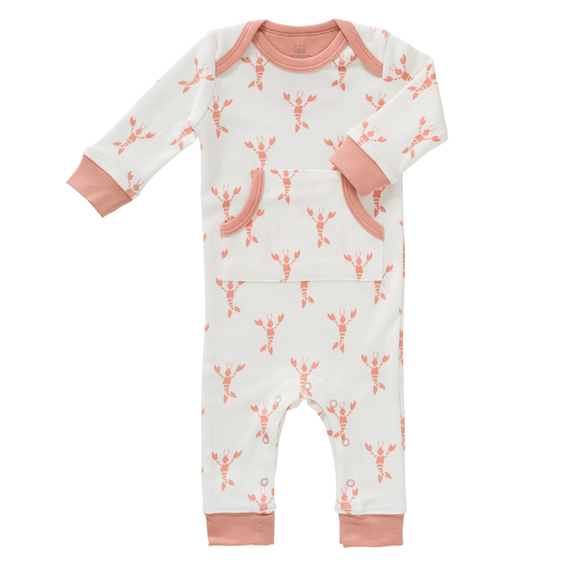 Fresk Baby-Pyjama ohne Fuß, Hummer, Korallenrosa