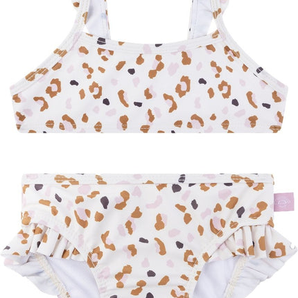 Swim Essentials Bikini Kind Panther Print Off White Kahki