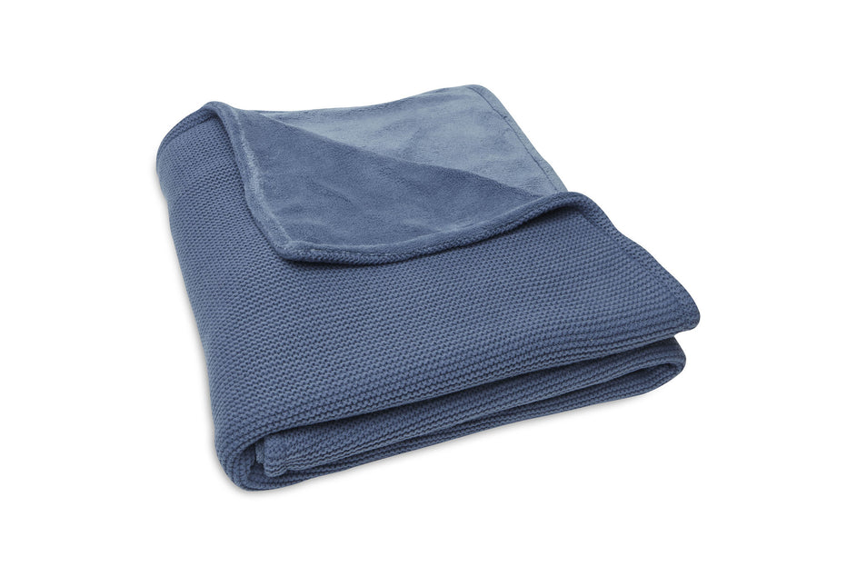 Jollein Kinderbettdecke Basic Knit Jeans Blau/Fleece 100x150cm