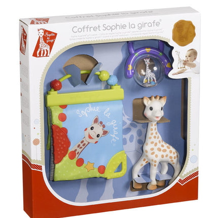 <tc>Sophie de Giraf</tc> Geschenkbox Entdeckungsbuch + Rassel mit Griff