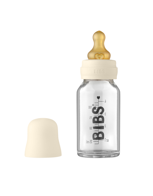 BIBS Babyflasche Glas 110ml Elfenbein