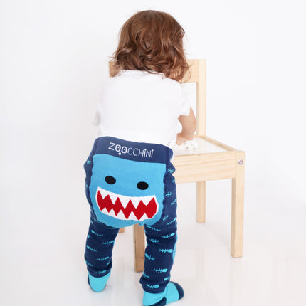 Zoocchini Baby-Legging Sherman The Shark inklusive Socken 6/12 Monate