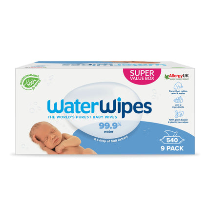 WaterWipes Babyfeuchttücher 540 Stück 9x 60 Stück