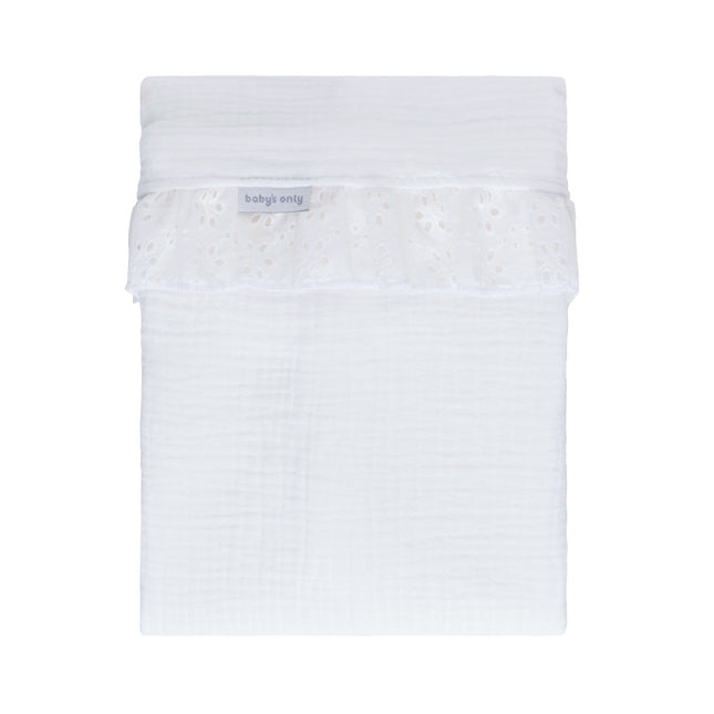 <tc>Baby's Only</tc> Wiegetuch Calm White with Ruffle