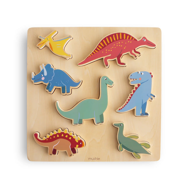 Mushie Puzzle Dino aus Holz