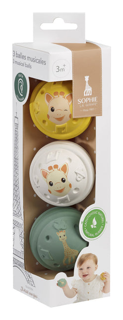 Sophie de Giraf Sensory Toys Spielbälle mit Sound 3pcs