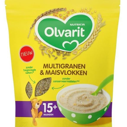 Olvarit Babynahrung Mehrkorn & Corn Flakes 15+ Monate