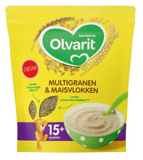 Olvarit Babynahrung Mehrkorn & Corn Flakes 15+ Monate