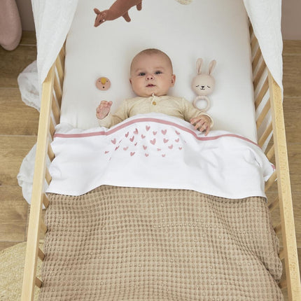 Meyco Baby Waffel-Teddy-Wiege-Decke Sand 75x100cm