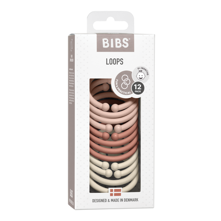 BIBS Spielringe Blush/Woodchuck/Ivory 12St