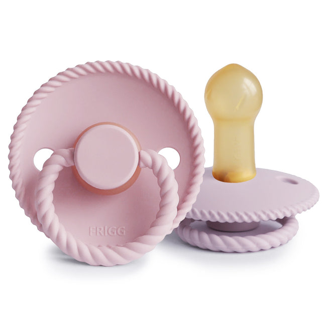 <tc>Frigg</tc> <tc>Schnuller</tc> Größe 1 Rope Baby Pink/Soft Lilac Silikon 2er-Pack