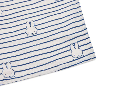 Jollein Hydrophiles Tuch Miffy Stripe Navy 115cm 2tlg.