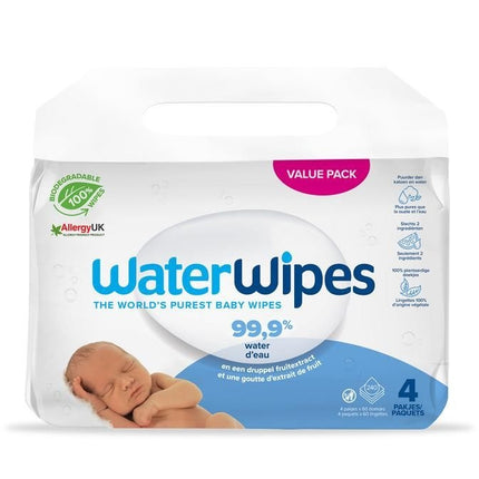 WaterWipes Baby-Feuchttücher 240 Stück 4x 60 Stück