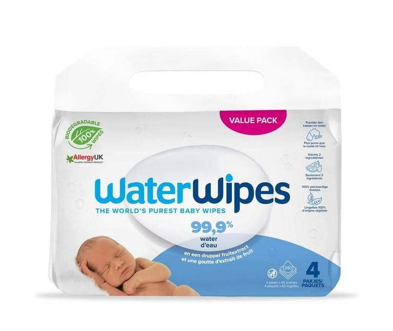 WaterWipes Baby-Feuchttücher 240 Stück 4x 60 Stück