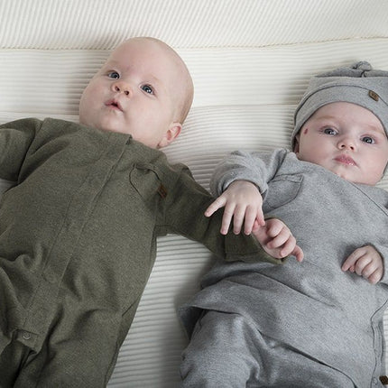 Baby's Only Baby-Body mit Füßen, Melange-Khaki