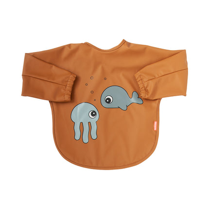 Done by Deer Lätzchen mit Ärmeln Sea Friends Senf 6-18m