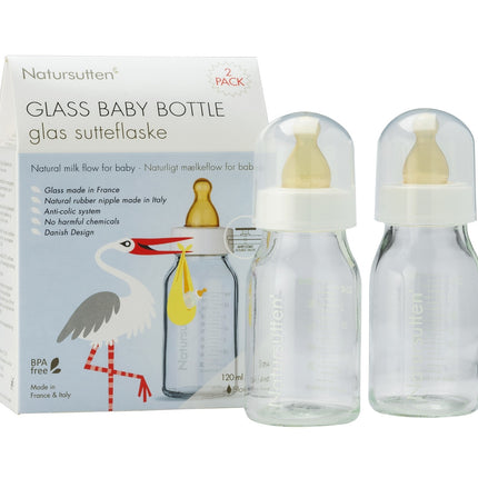 Natursutten Babyflaschen-Glas-Set 120 ml, 2 Stück