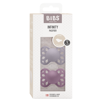 BIBS Schnuller Größe 1 Silikon Anatomisch Fossil Grau/Mauve 2pcs