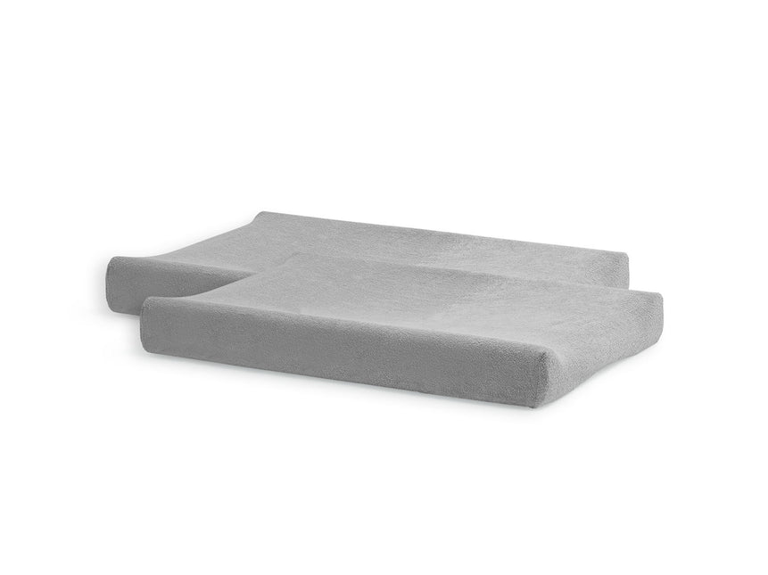 Jollein Wickelauflagenbezug Frottee Soft Grey 50x70m 2St