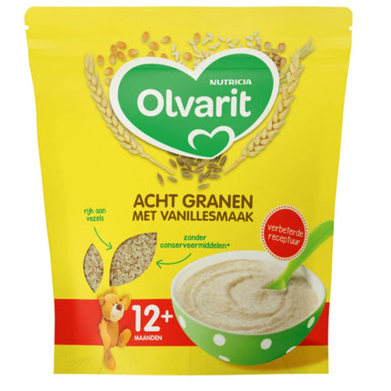 Olvarit Babynahrung Acht Cerealien Vanillegeschmack 12+ Monate