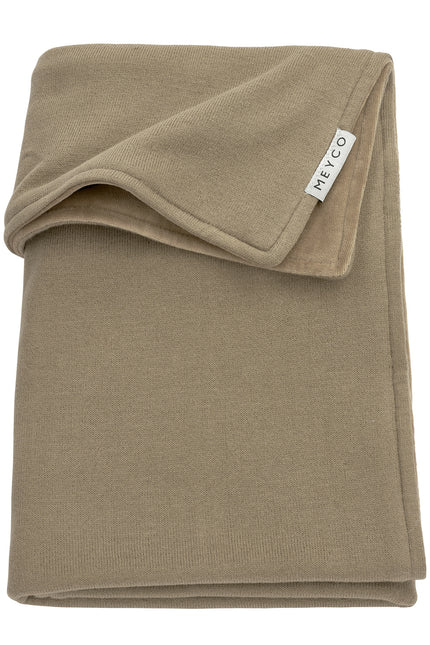 Meyco Wiegendecke Samtstrick Basic Taupe