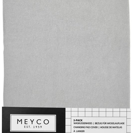 Meyco Wickelauflagenbezug Basic Jersey Hellgrau 2 Stk