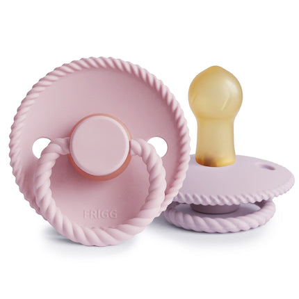 Frigg Schnuller Größe 1 Rope Baby Pink/Soft Lilac Latex 2er-Pack