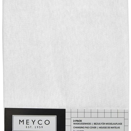 Meyco Wickelauflagenbezug Basic Jersey Weiß 2 Stk