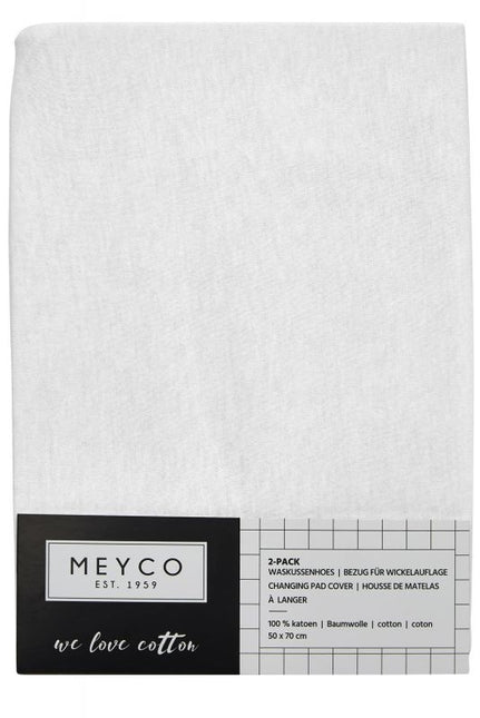 Meyco Wickelauflagenbezug Basic Jersey Weiß 2 Stk