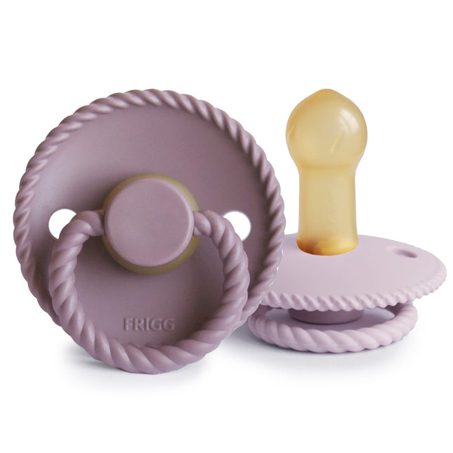 Frigg Schnuller Größe 2 Rope Tw. Mauve/Soft Lilac Latex 2er-Pack