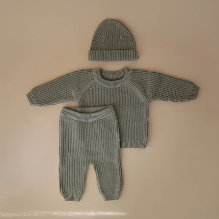 Mushie Baby Pullover Chunky Knit Light Mint