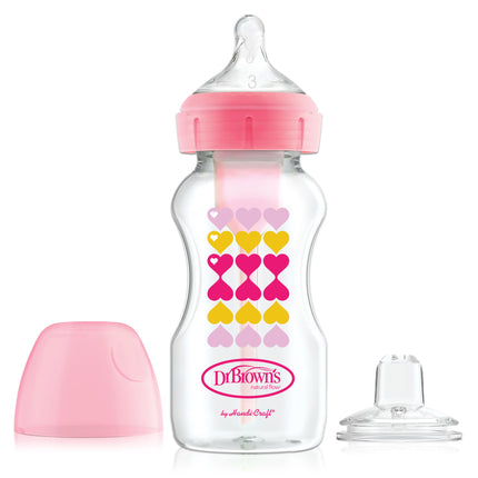 Dr. Brown's Optionen + Flasche zu Sippystarter kit BH 270ml rosa