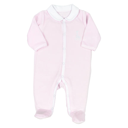 Sophie de Giraf Playsuit mit Kragenöffnung, gerades Velours, Rosa