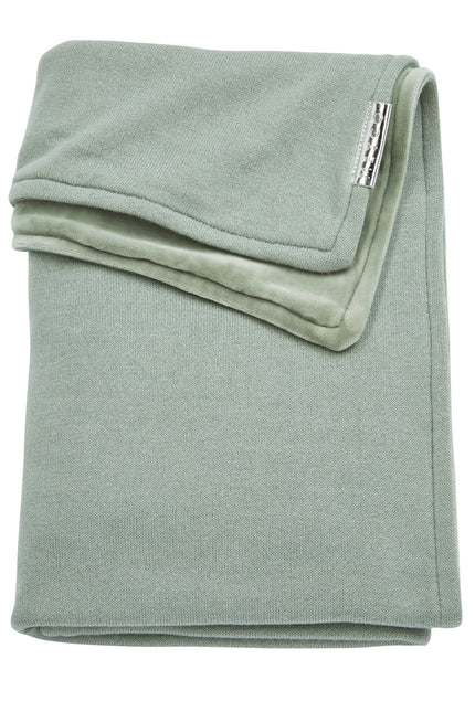 Meyco Kinderbettdecke Velvet Knit Basic Stone Green